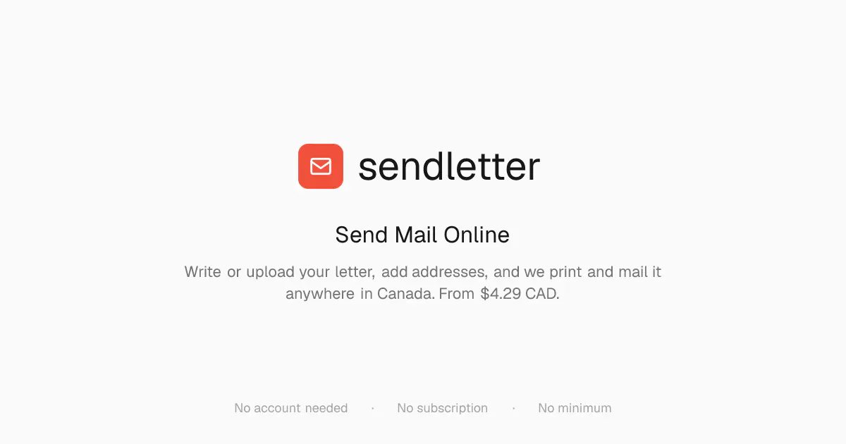sendletter 제품 배너