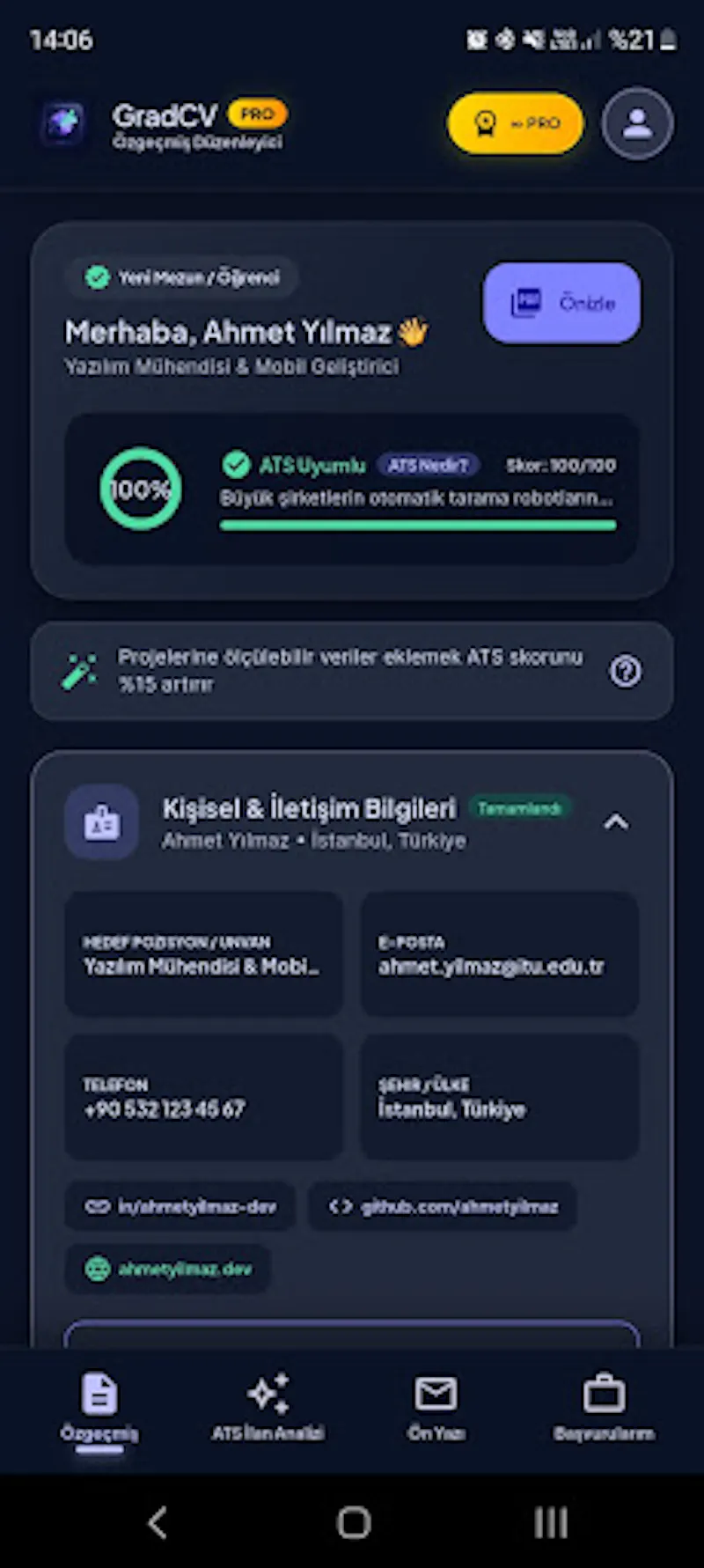 GradCV: ATS Resume AI screenshot 1