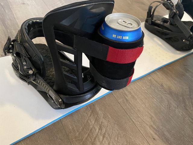 Snowboard Binding Beer Holder