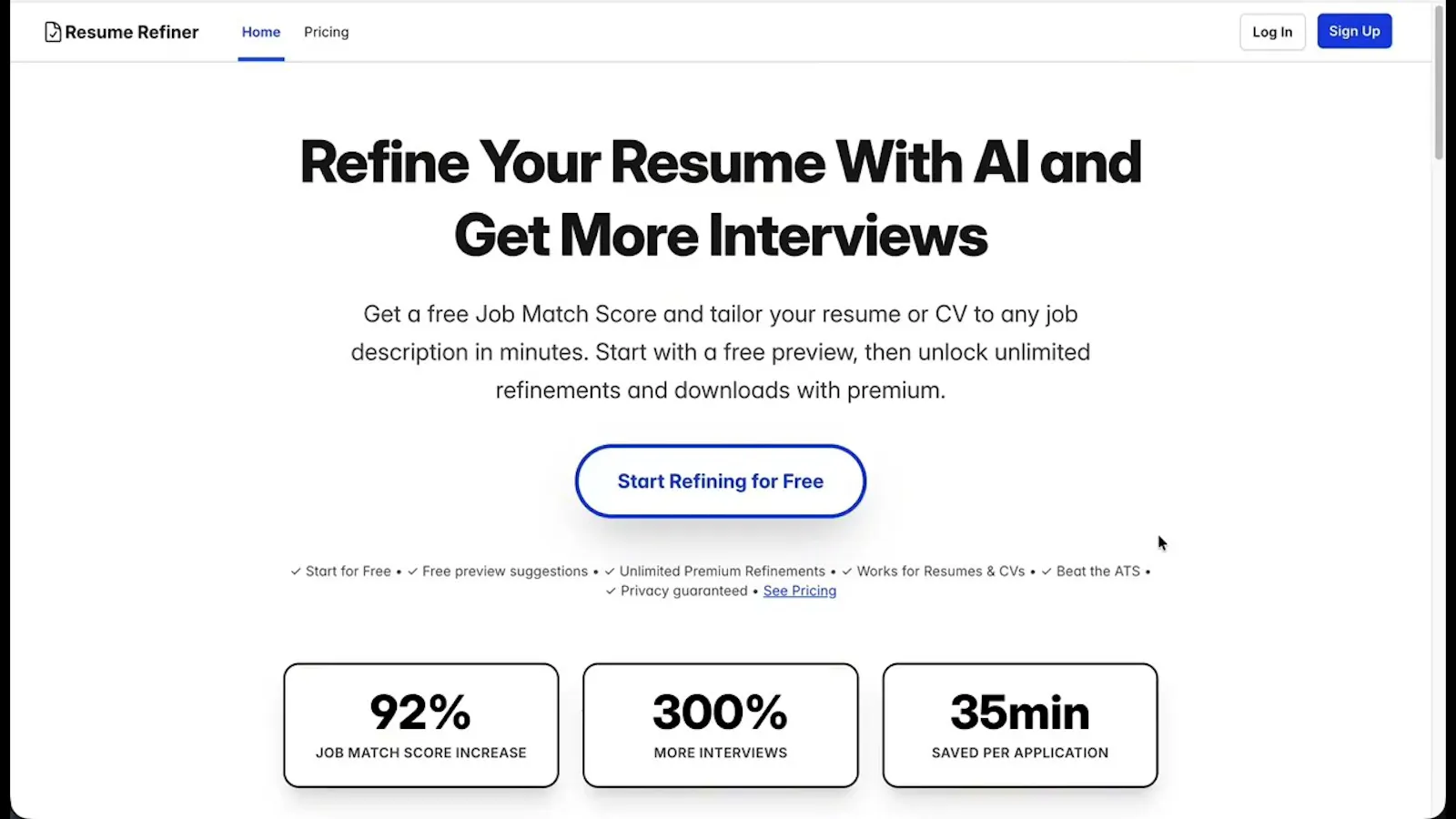 Resume Refiner AI screenshot 2 (video preview)