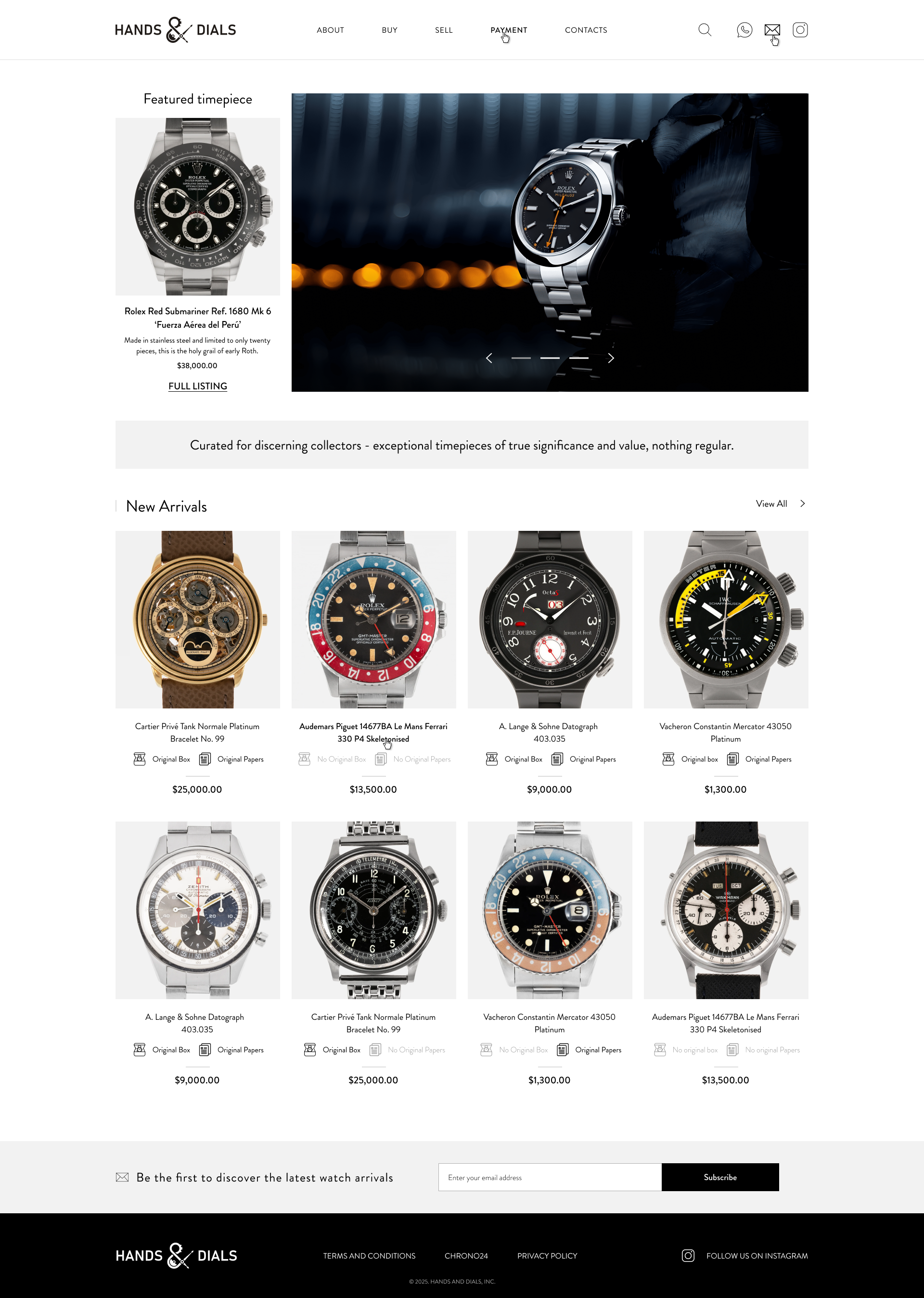UX/UI design luxury watches website - watches premium website e-commerce media 1