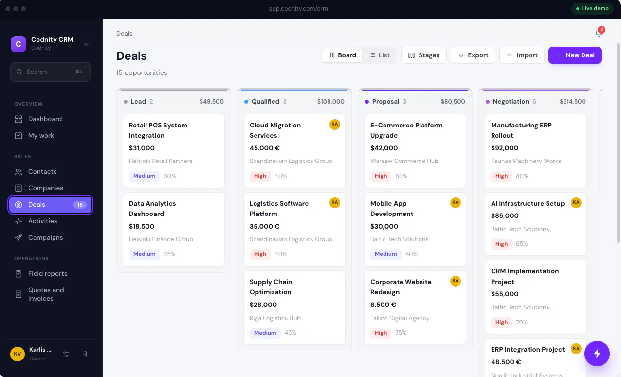 Codnity CRM gallery image