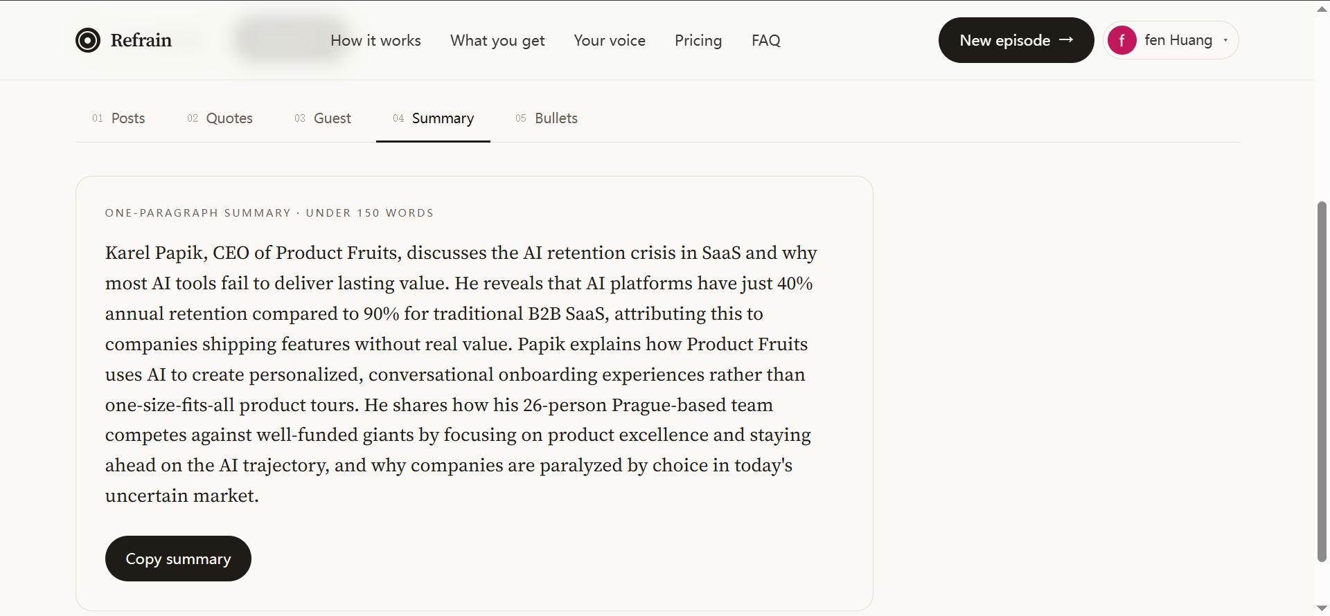 Turn podcast intoLinkedIn posts in voice gallery image