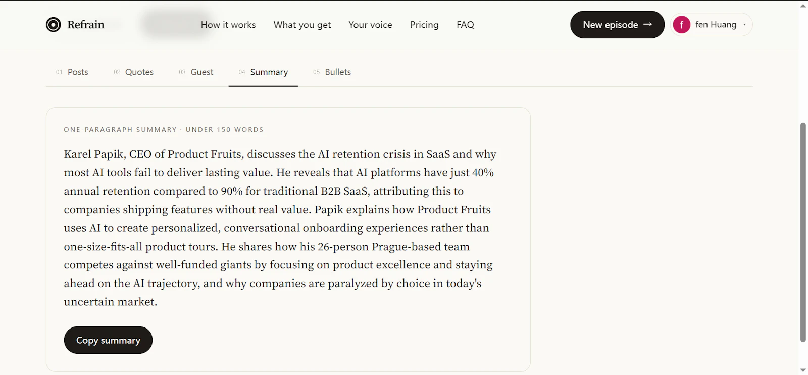 Turn podcast intoLinkedIn posts in voice screenshot 5