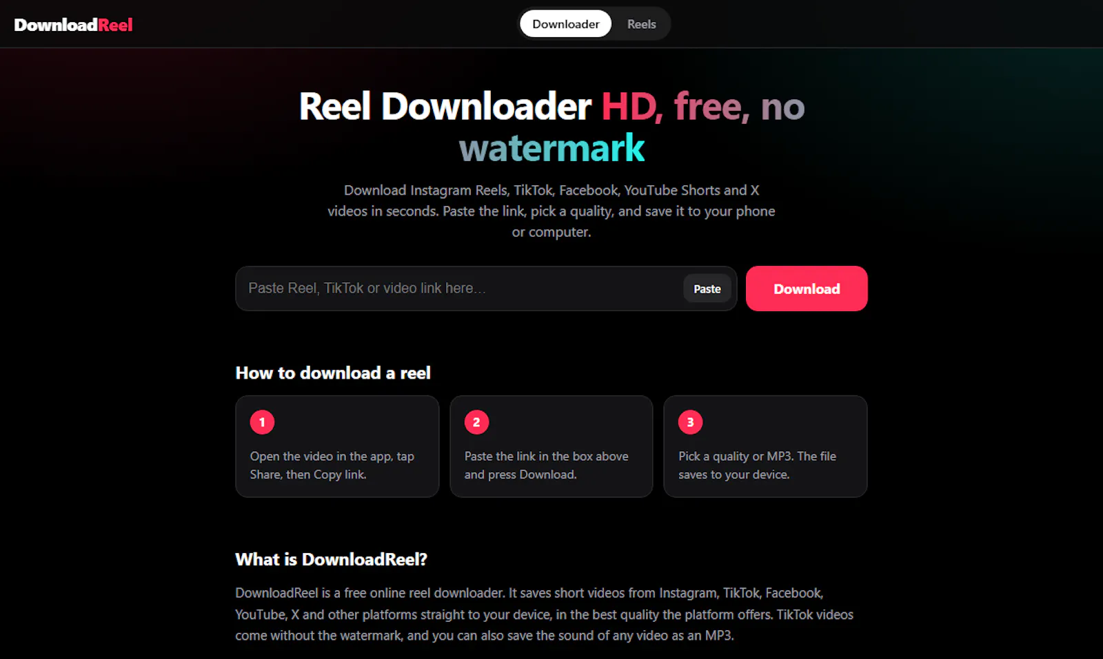 DownloadReel screenshot 1