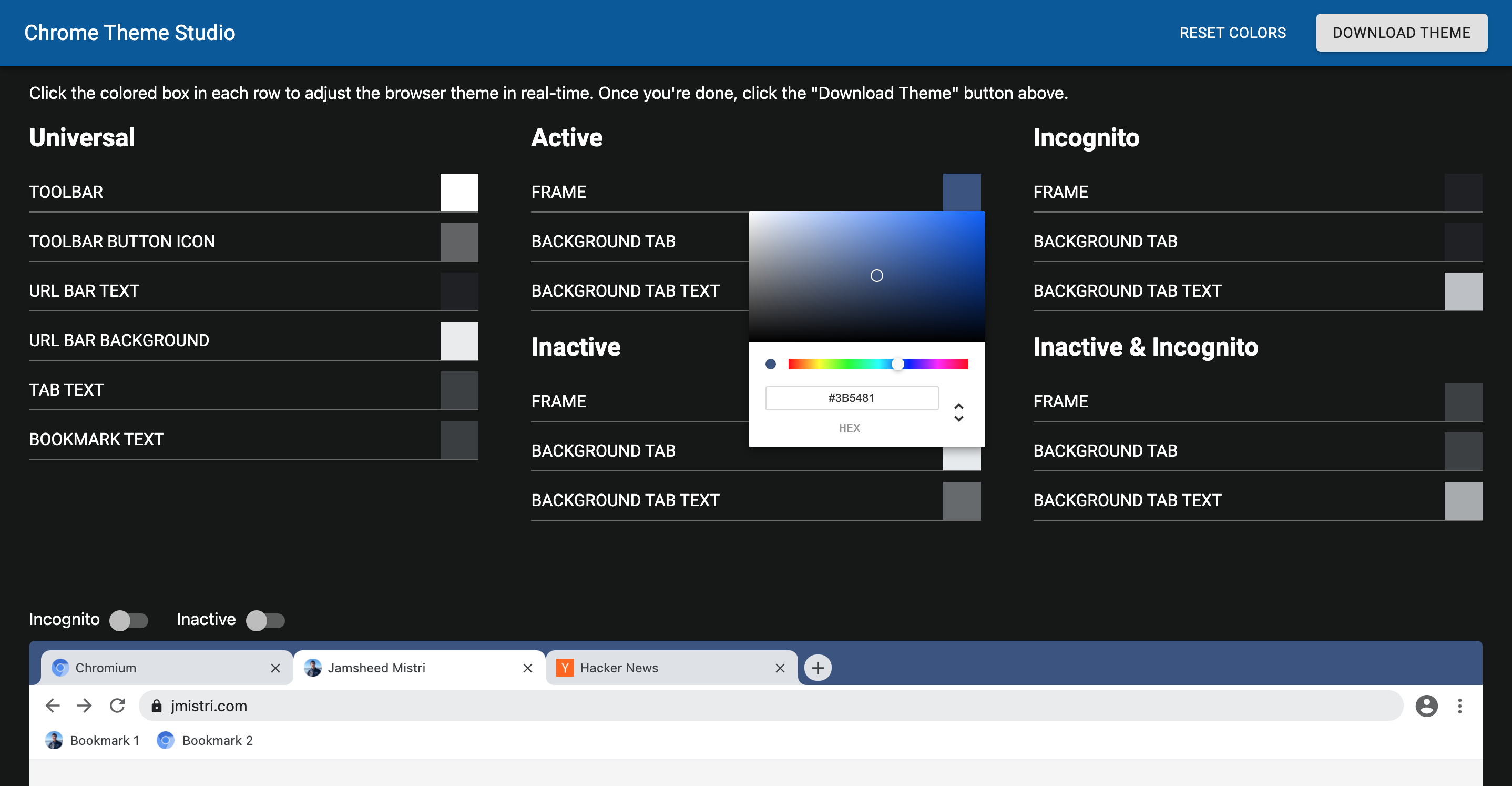 Chrome Theme Studio gallery image