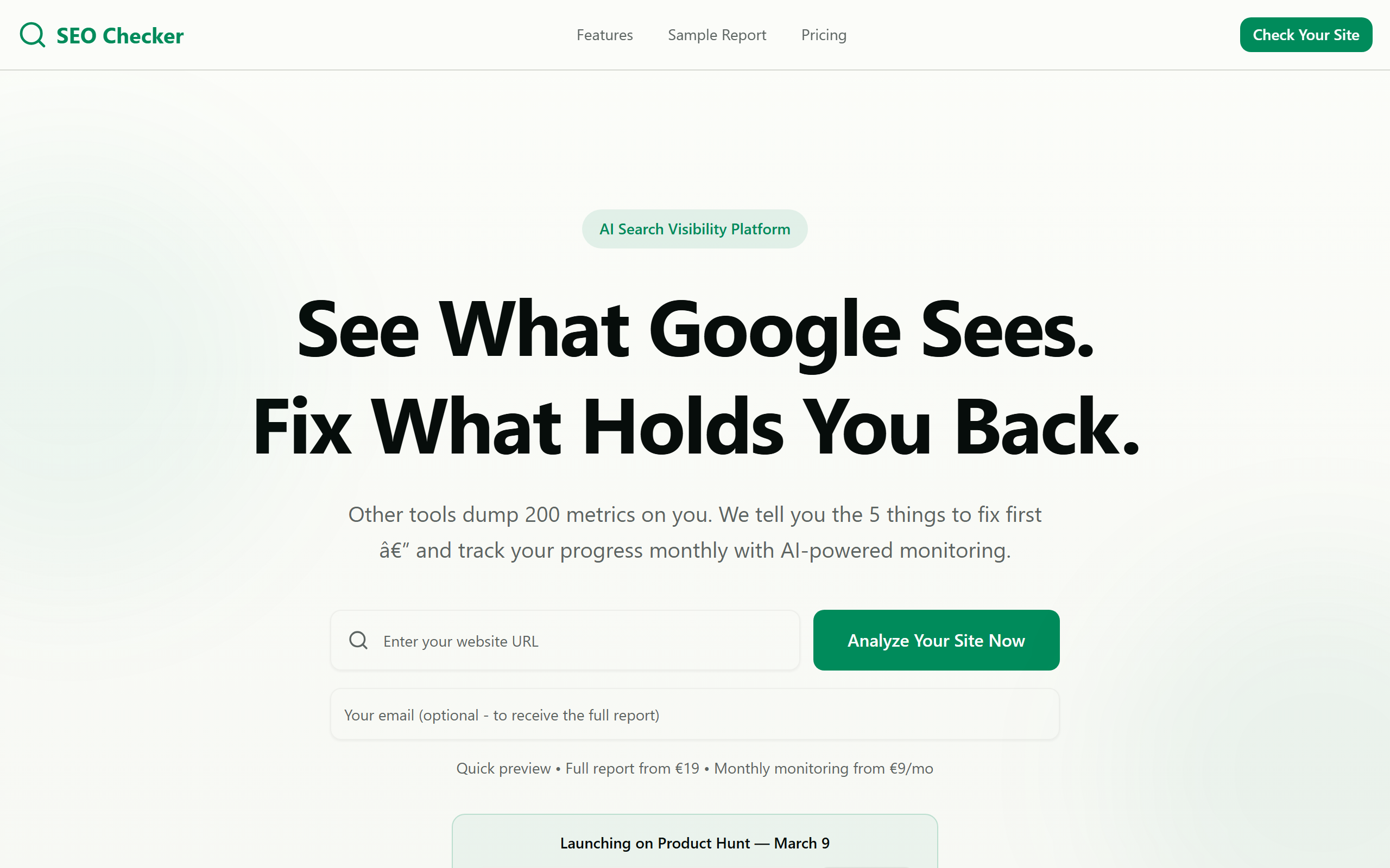 SEO Checker - Screenshot 4 showing product features and functionality