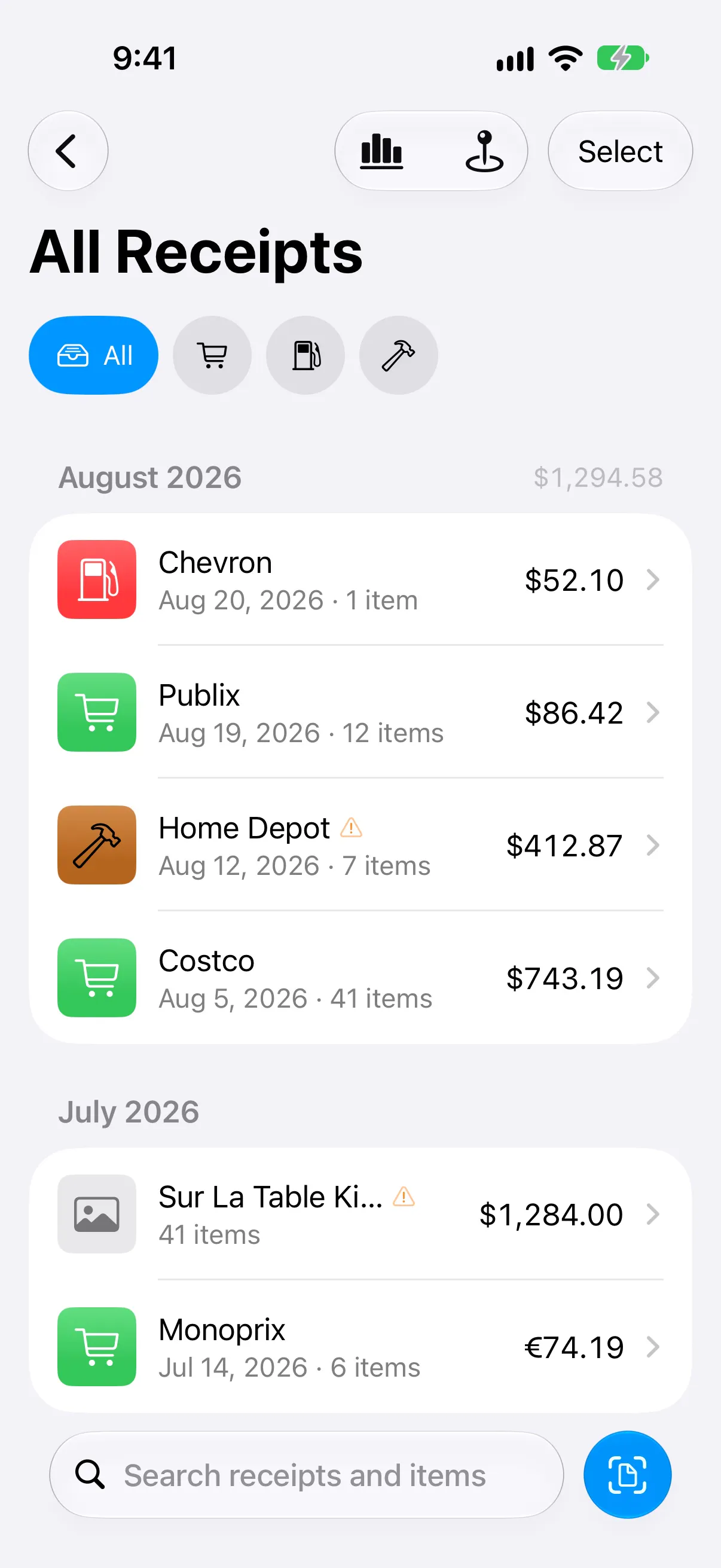 Receipts gallery image