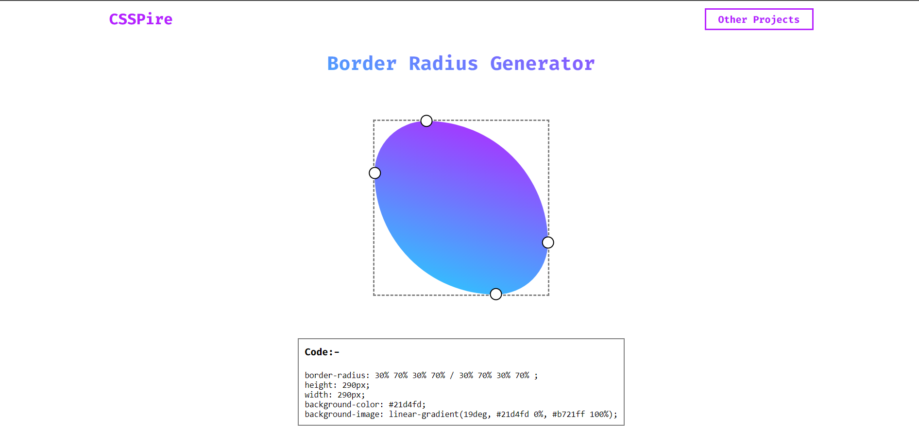 CSS Border Radius generator