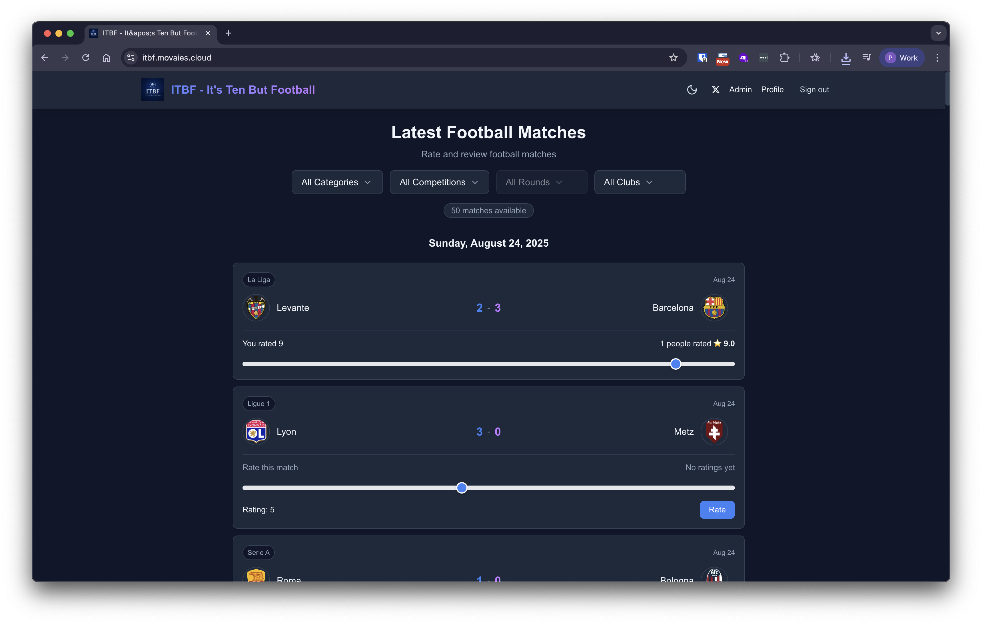 Itbf - Valuta le partite di calcio - Costruisci la comunità dei fan definitiva media 2