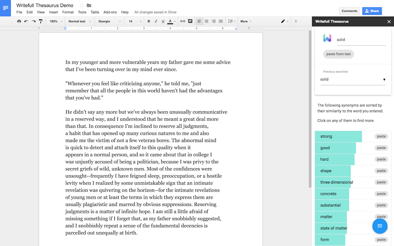 Writefull Thesaurus gallery image