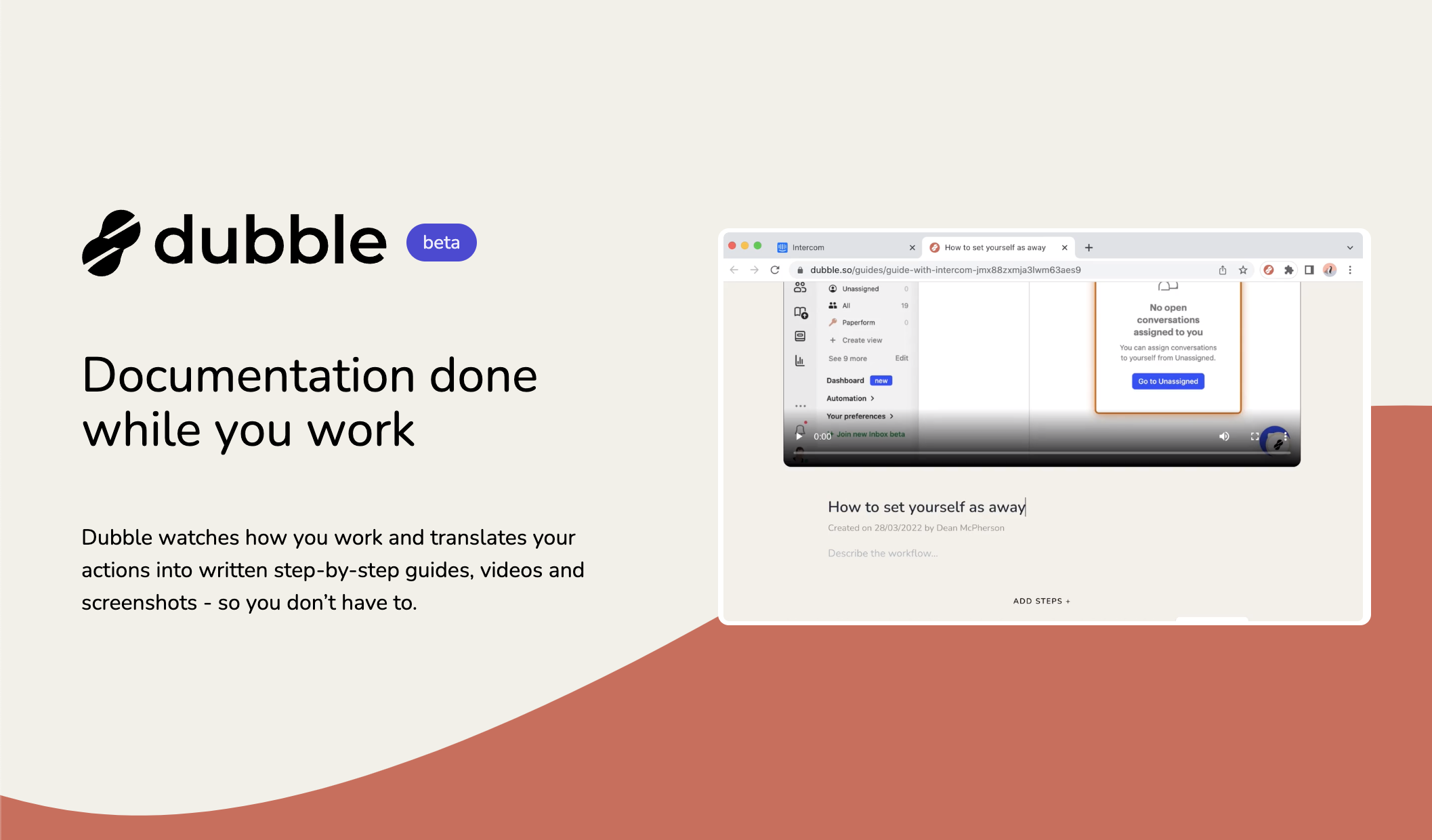 startuptile Dubble-Documentation done while you work