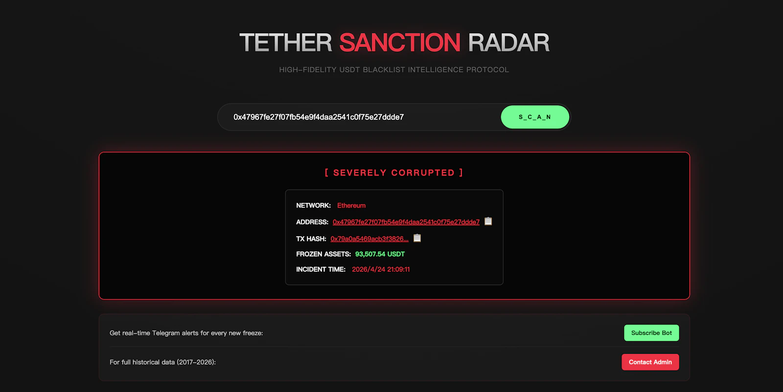 Tether Blacklist screenshot 3