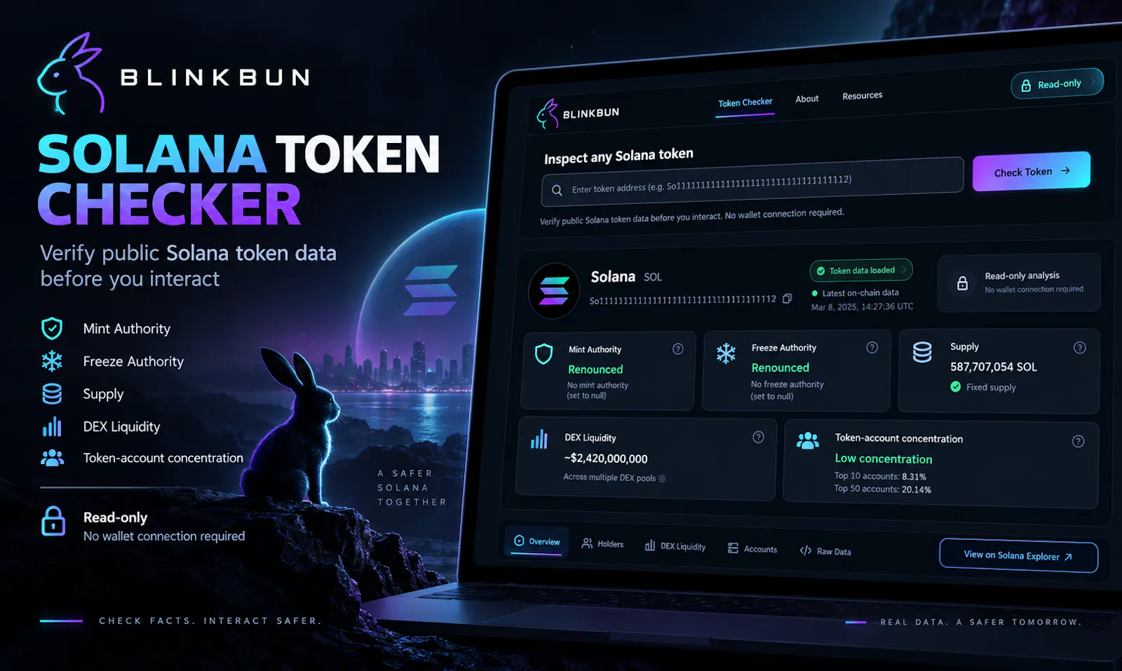 BLINKBUN Solana Token Checker screenshot 1