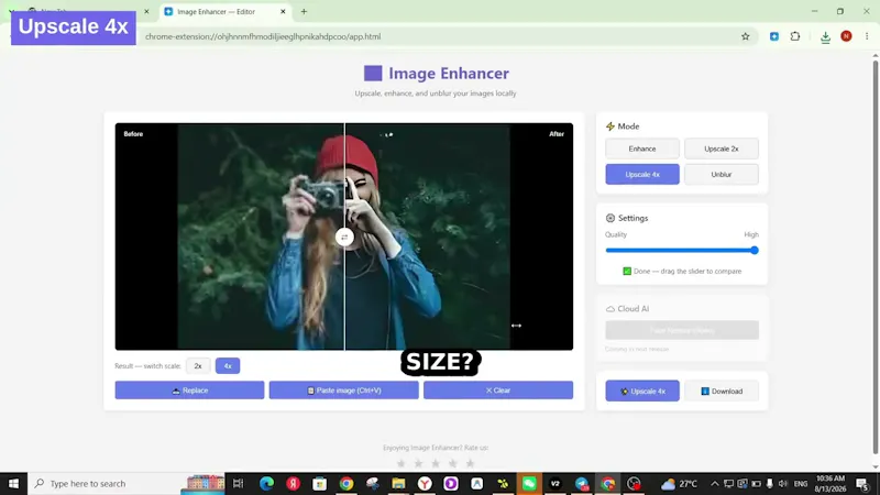 Image Enhancer screenshot 1 (video preview)