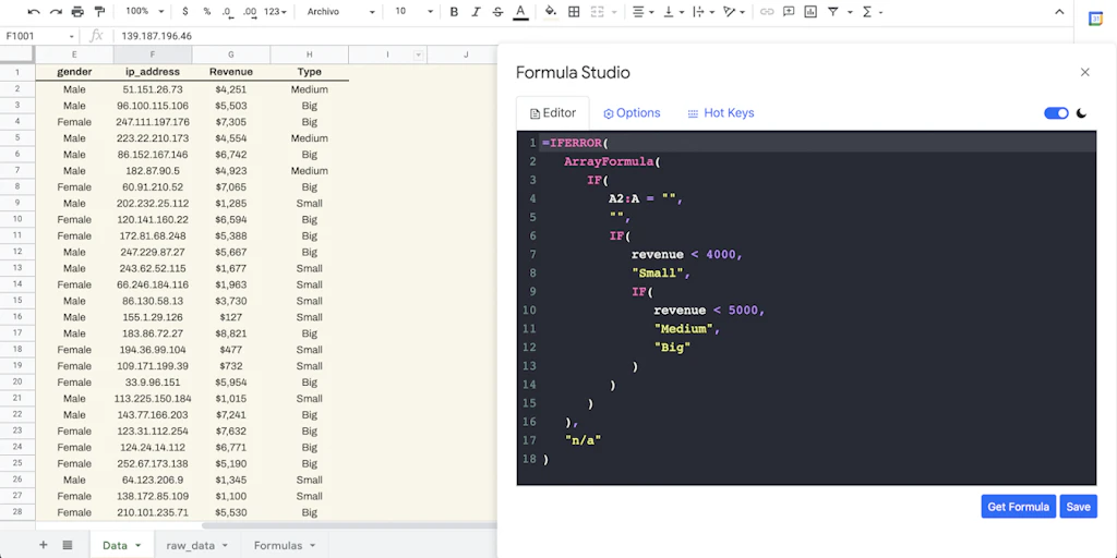 Formula Studio: The first code editor for Google sheets formulas ...