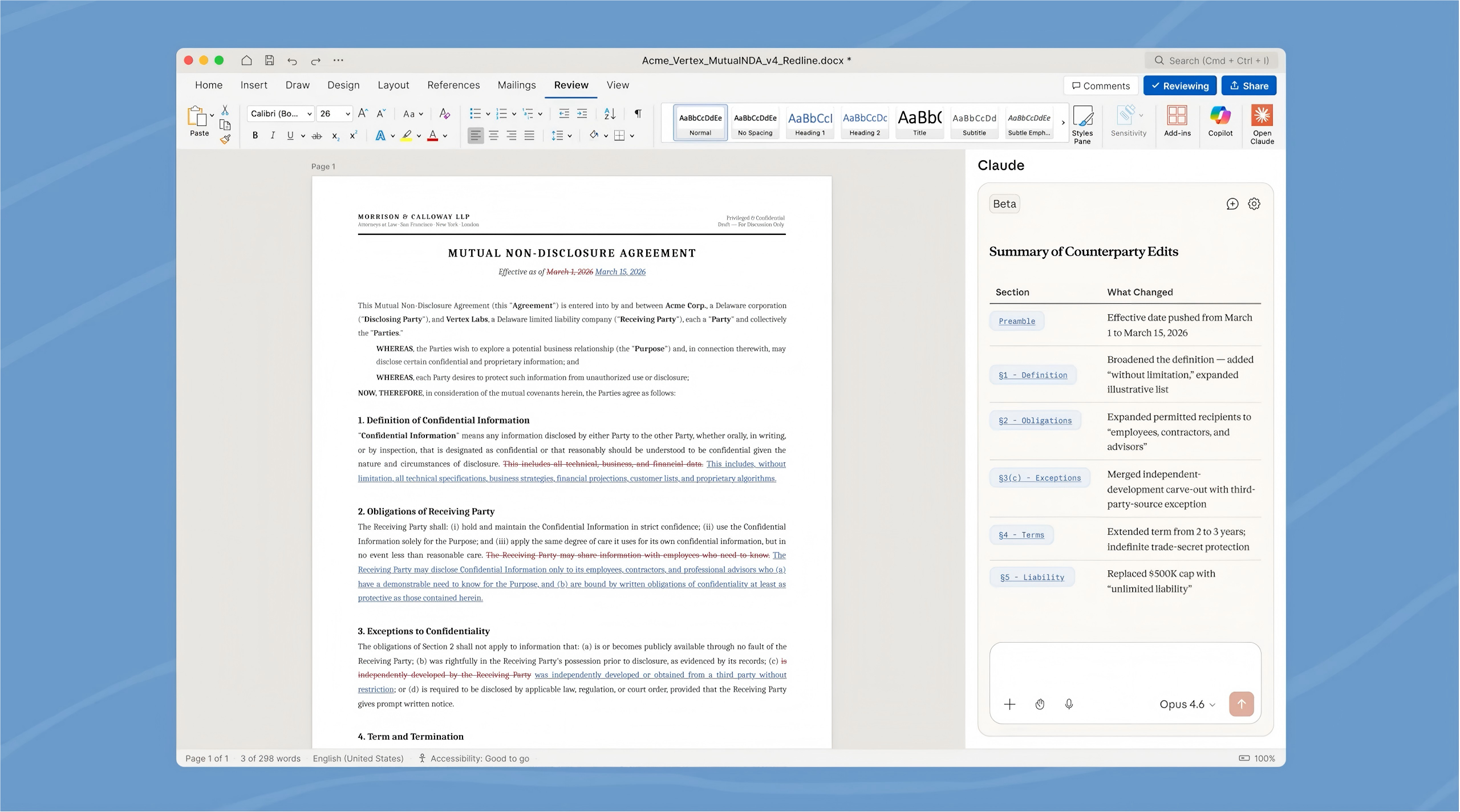 Claude for Word gallery image