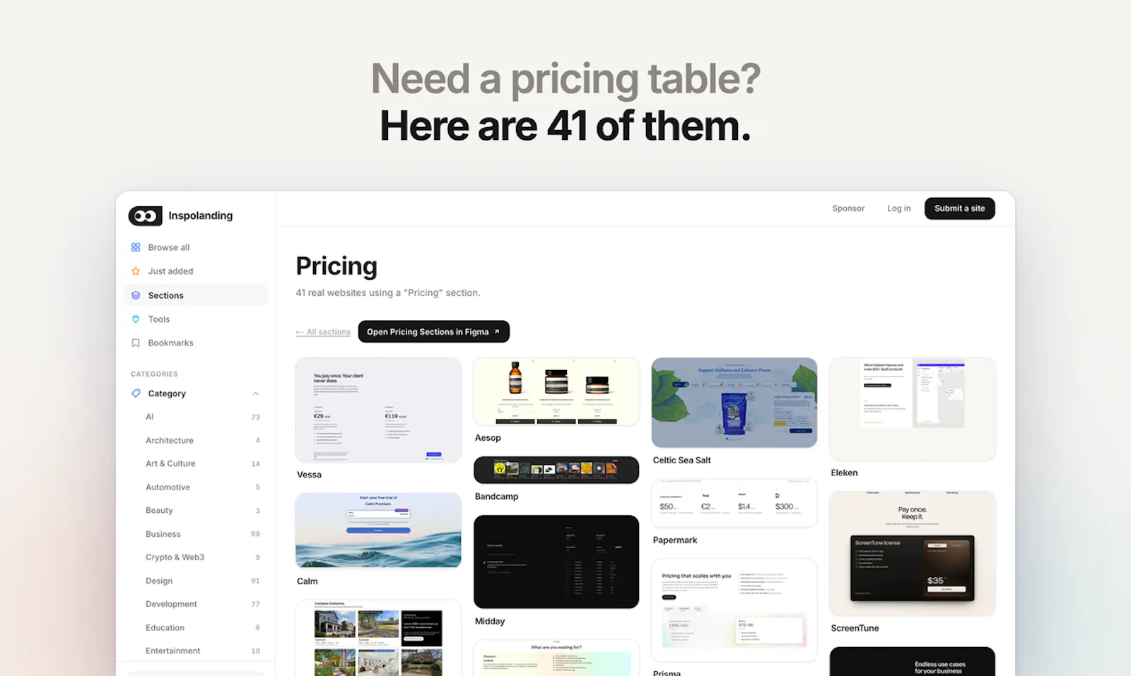 Landing page inspiration screenshot 1