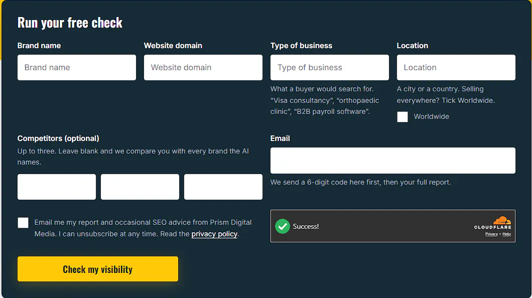 Prism Digital Media AI Visibility Tool gallery image