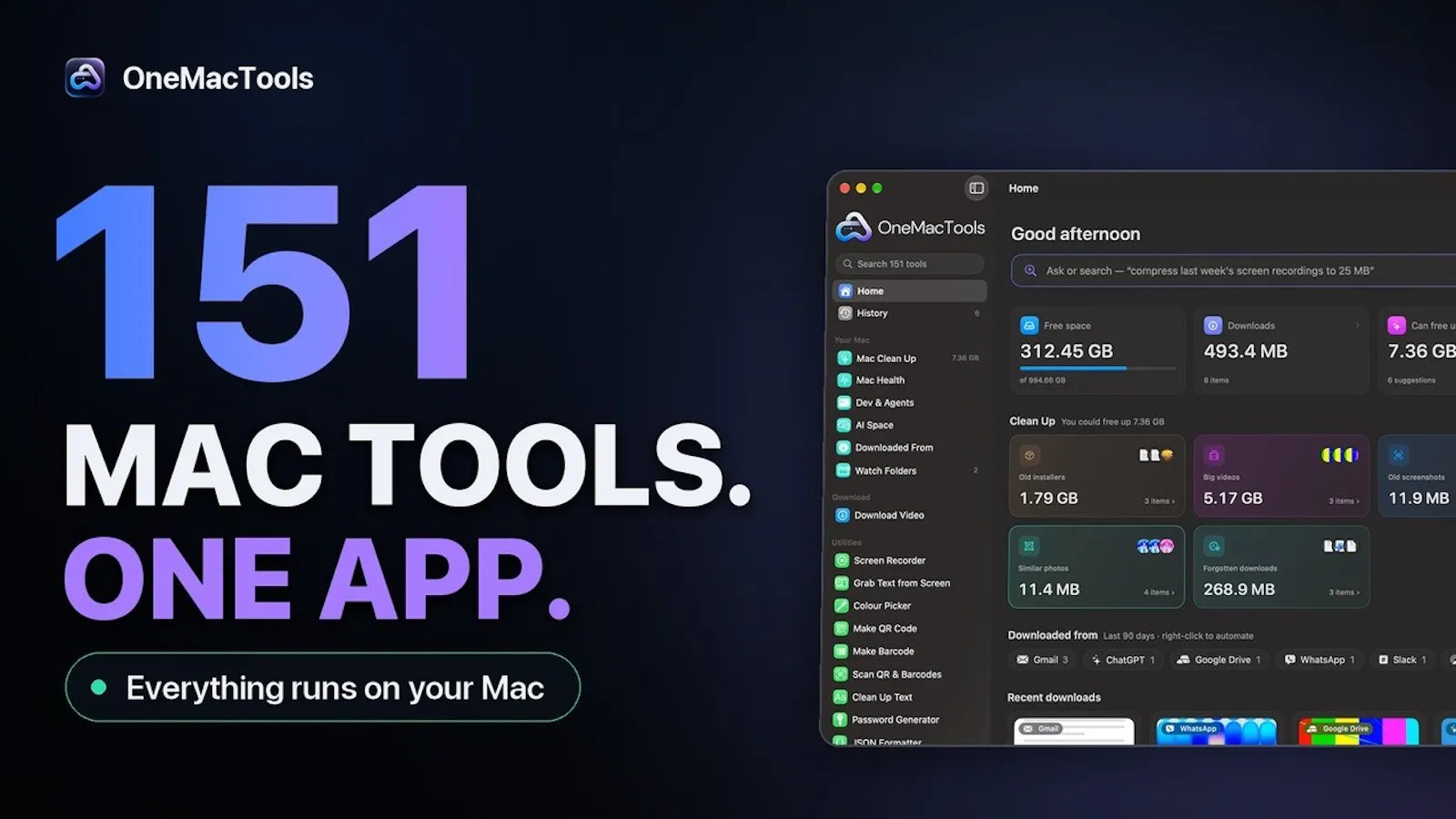 OneMacTools screenshot 1 (video preview)