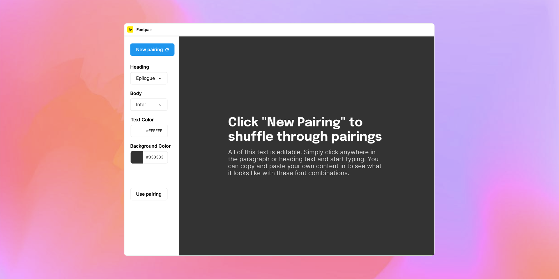 Fontpair Figma plugin media 2