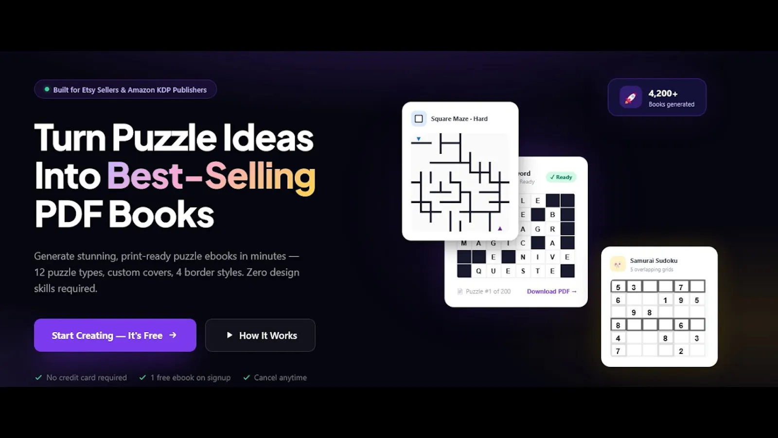 Puzzle Book Generator for Etsy & KDP screenshot 1 (video preview)