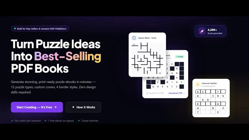 Puzzle Book Generator for Etsy & KDP screenshot 1 (video preview)
