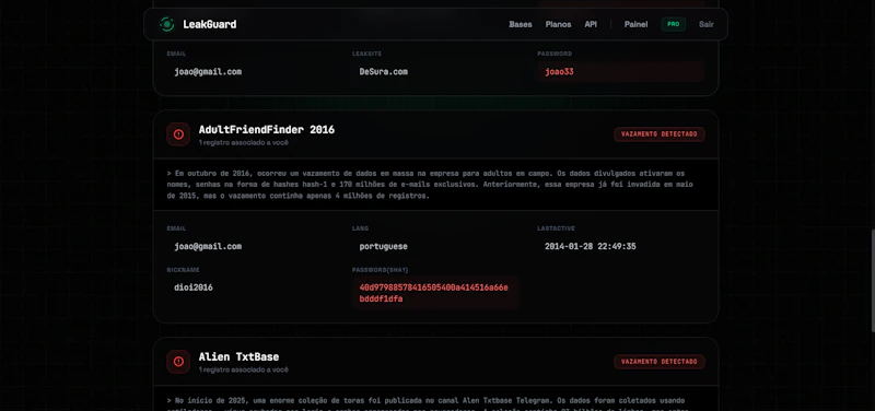 LeakGuard - Dark Web & Data Monitoring screenshot 1