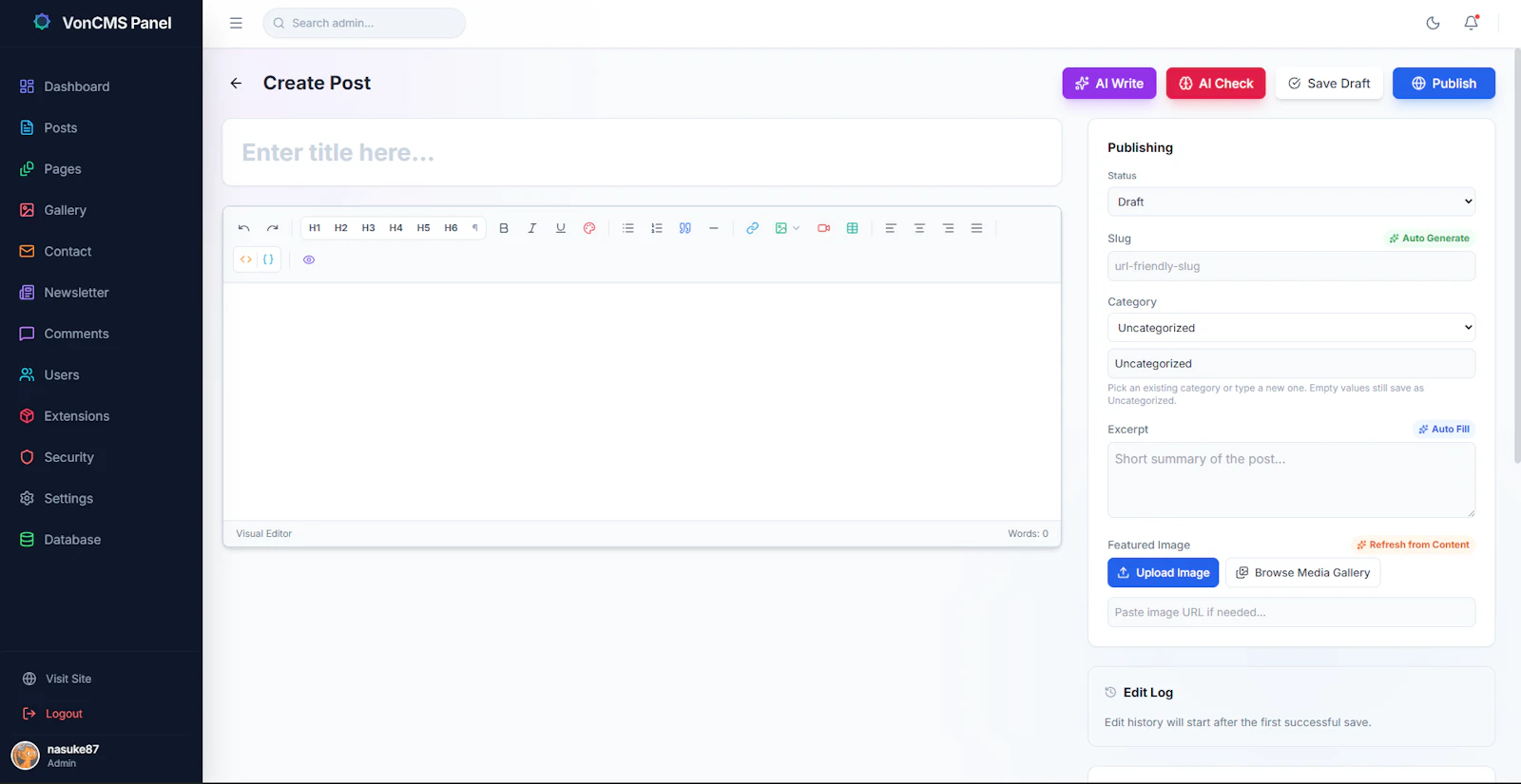 VonCMS screenshot 2