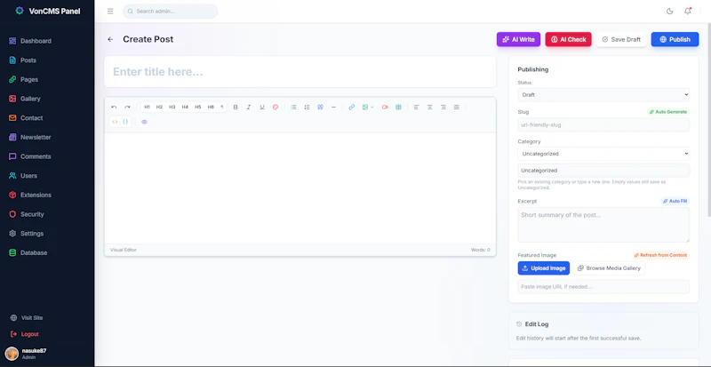 VonCMS screenshot 2