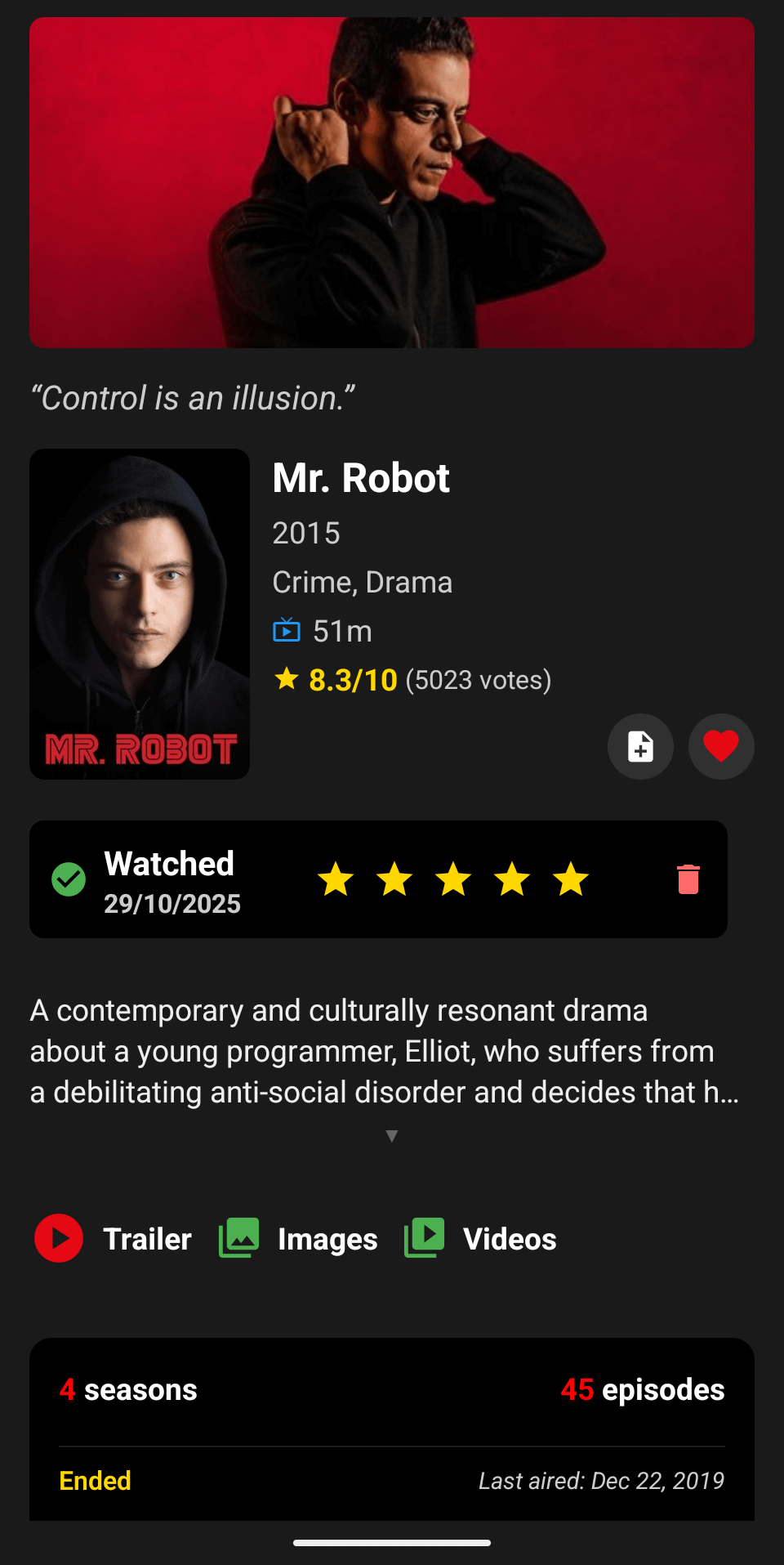 MisPelis - Main screenshot showing features and interface