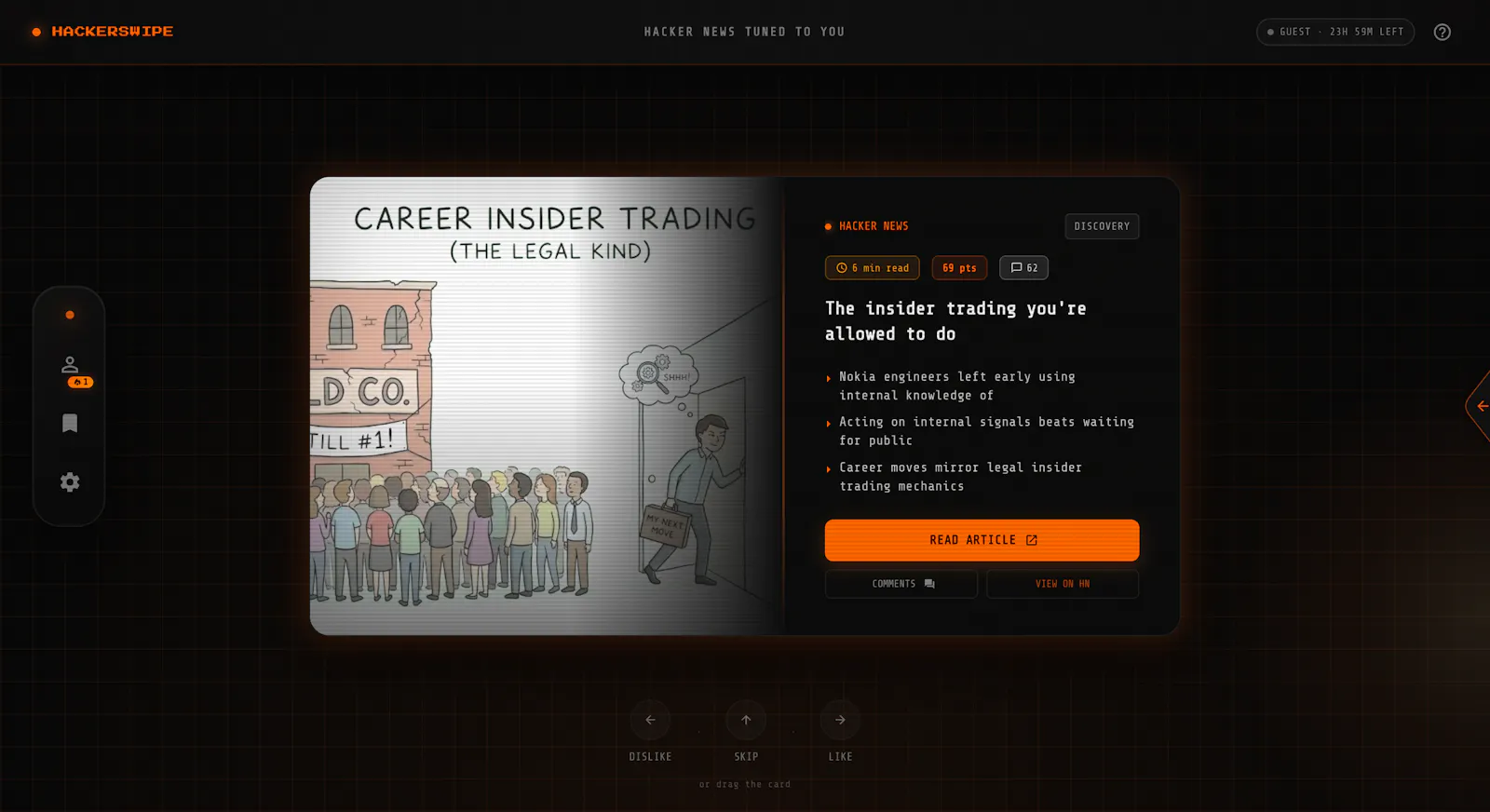 HackerSwipe screenshot 1