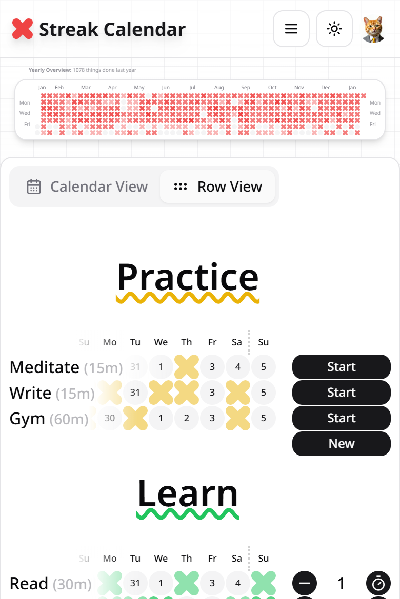 Media Kalendar Streak - Membina tabiat yang lebih baik 2