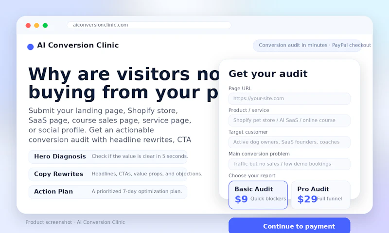 AI Conversion Clinic screenshot 1