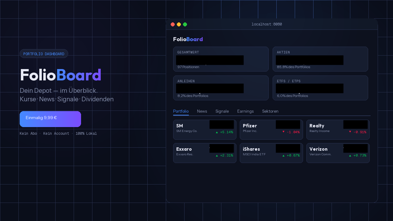FolioBoard - Main product screenshot demonstrating key features and user interface