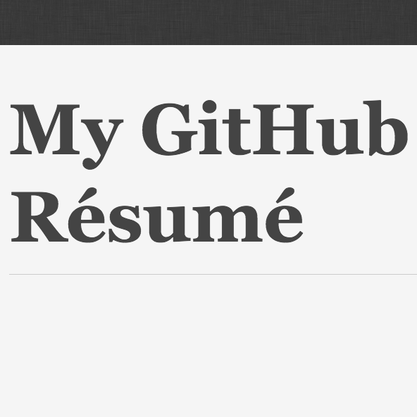 GitHub Resume