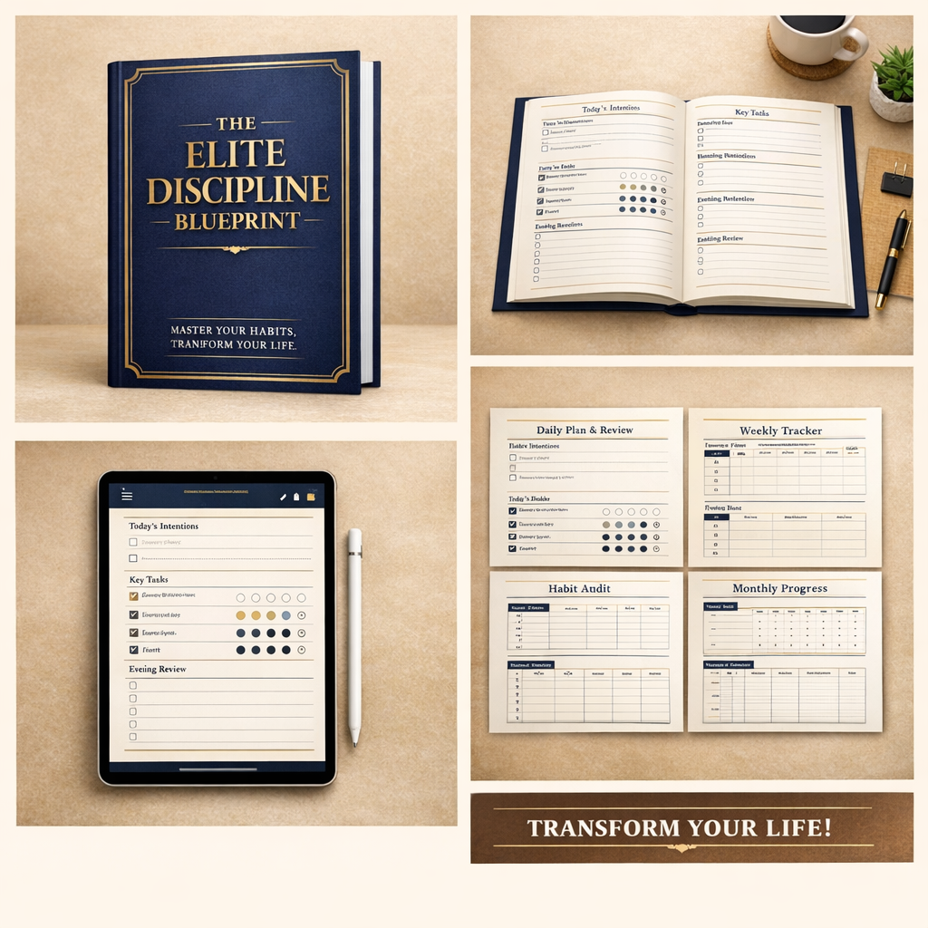 Elite Discipline Blueprint – PDF  - Product Hunt launch logo and brand identity