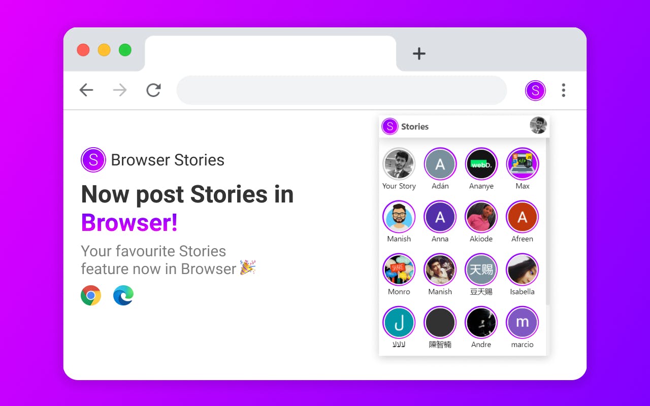 Stories in browser media 1