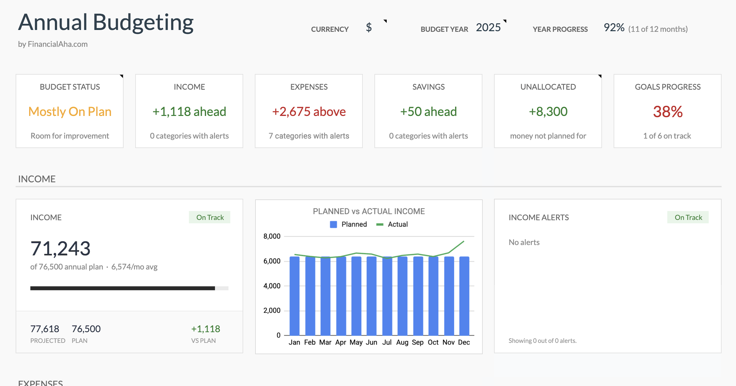 FinancialAha! Spreadsheets gallery image
