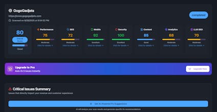 WebFixr AI β Free AI Website Audit gallery image