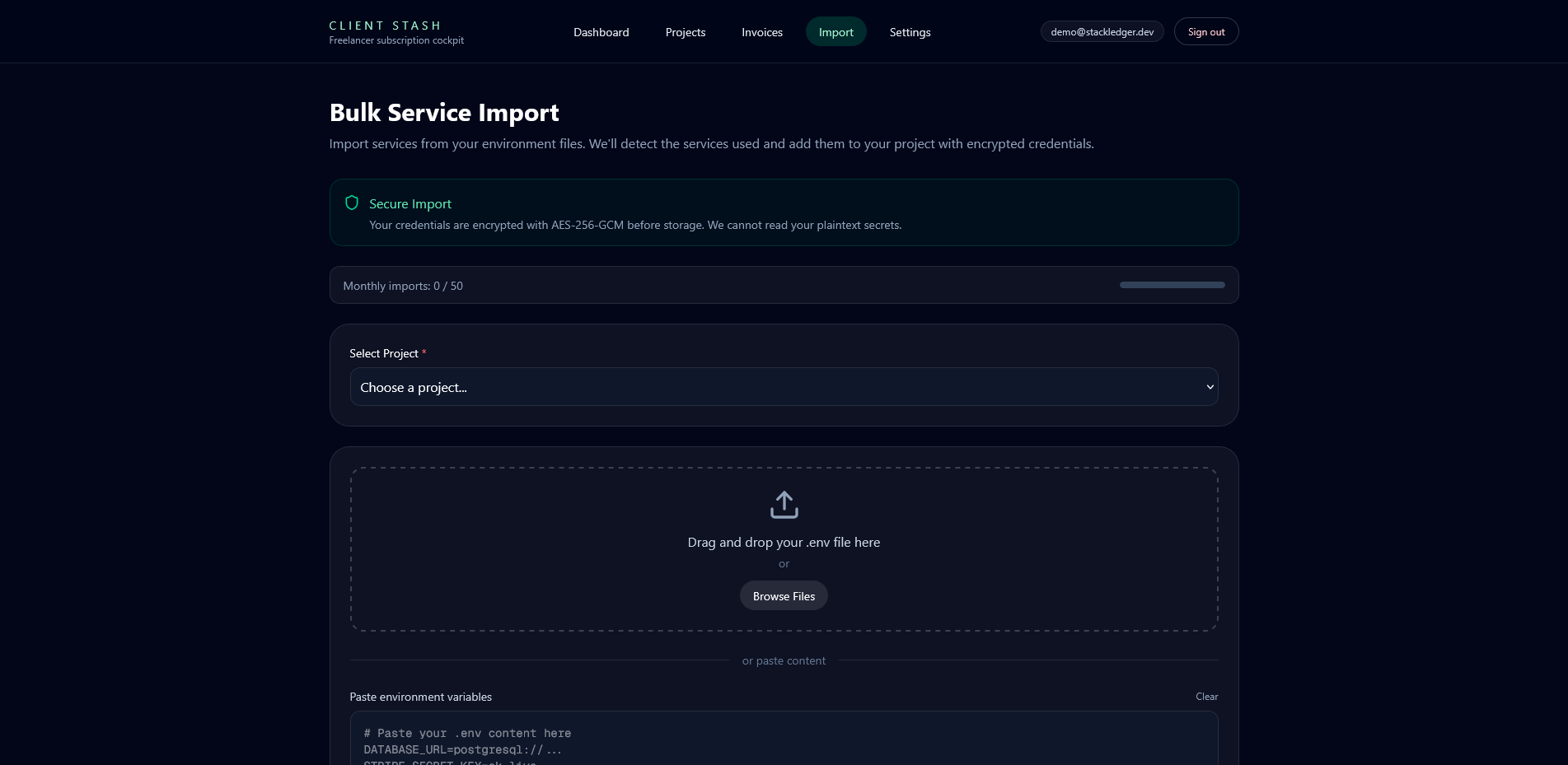 Client Stash - Screenshot 5 showing product features and functionality