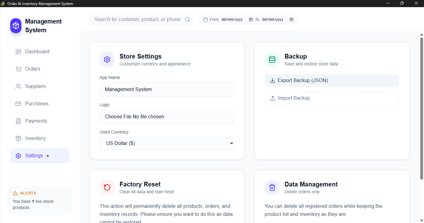 Order and Inventory Management System gallery image