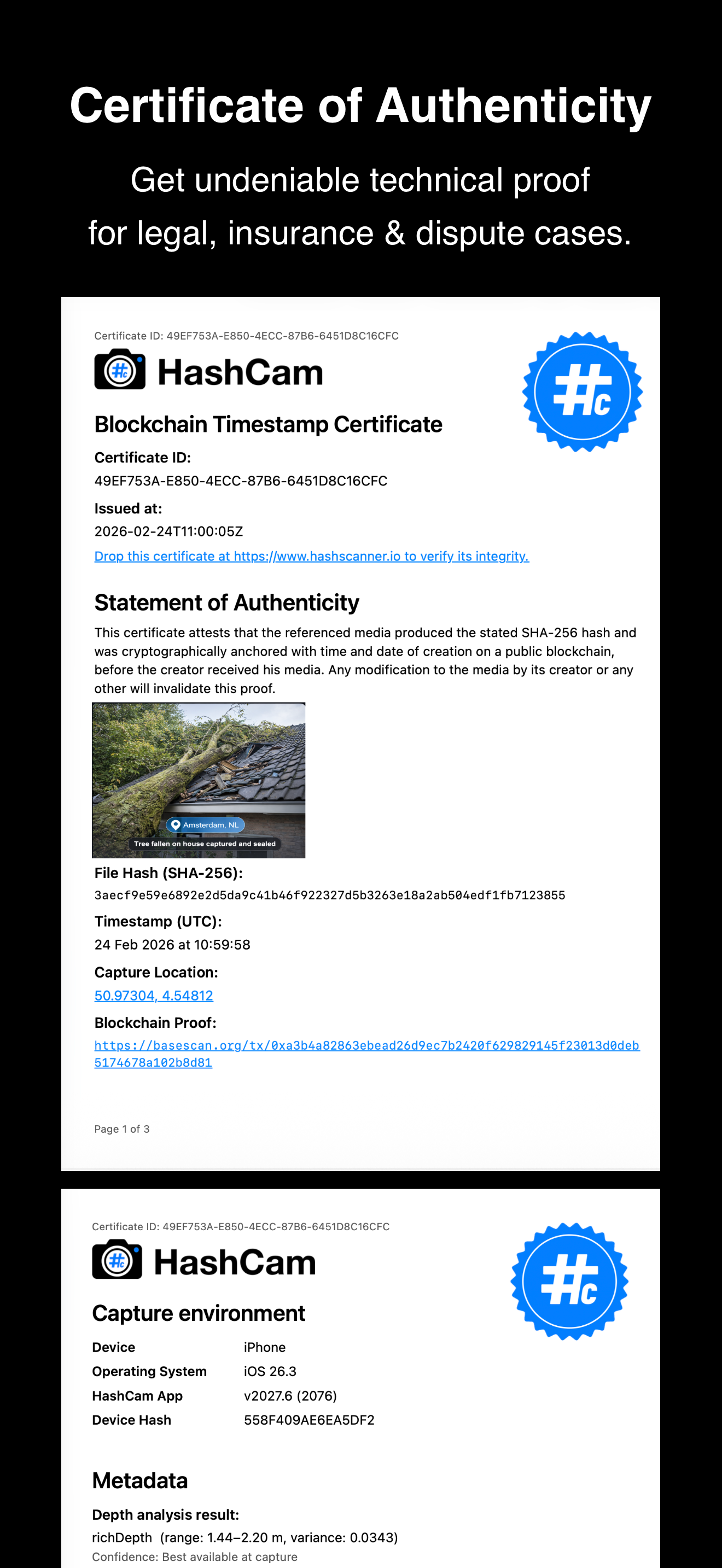 HashCam - Screenshot 5 showing product features and functionality