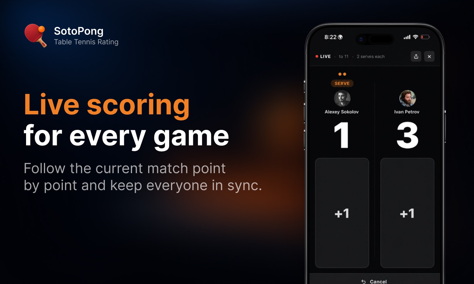 SotoPong — Your own table tennis league gallery image