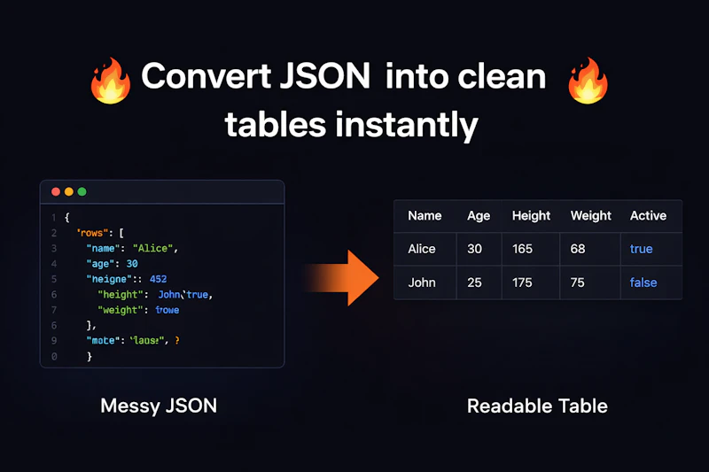 JSON to Table Converter screenshot 1