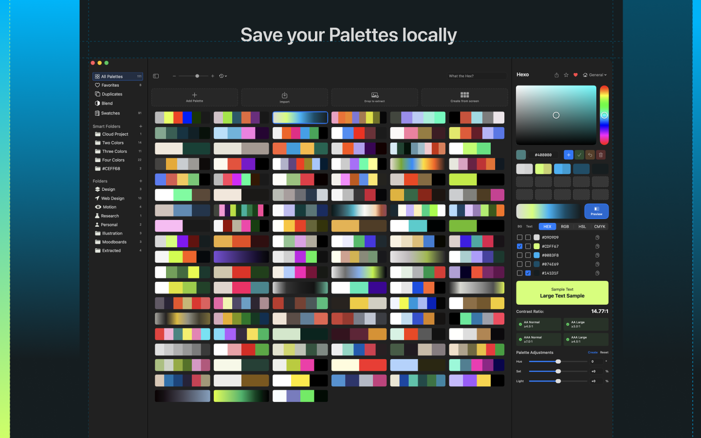 Hexo - Main screenshot showing features and interface