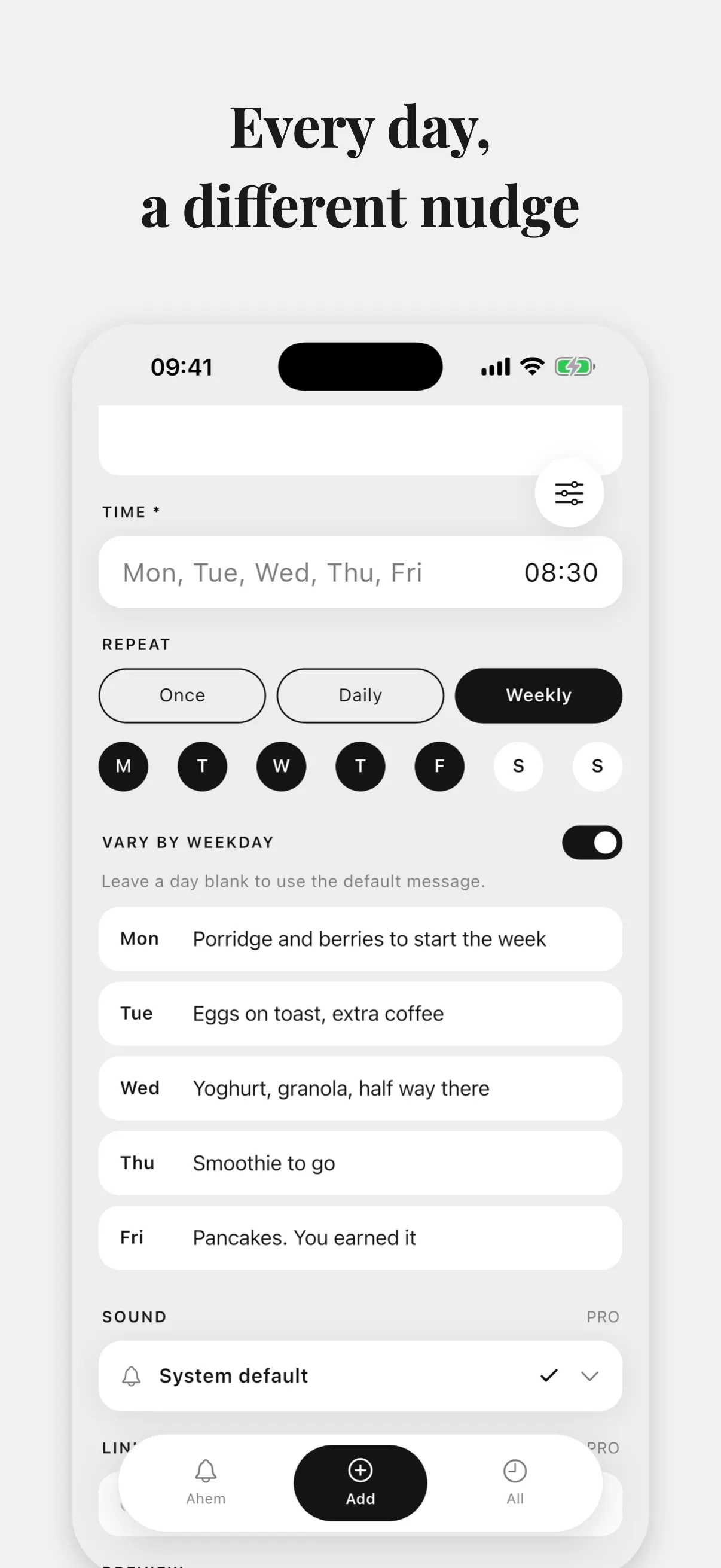 Ahem: Customise reminders gallery image