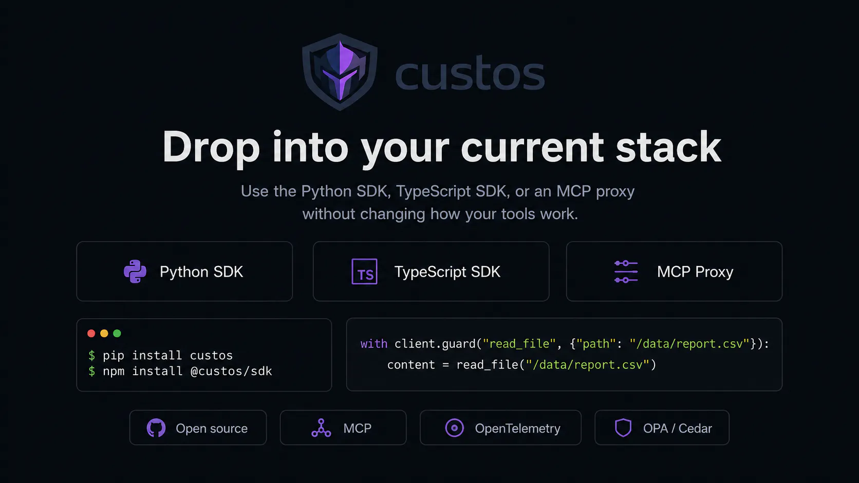 Custos — The bouncer for your AI agents gallery image