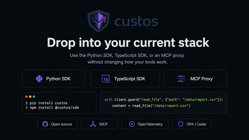 Custos — The bouncer for your AI agents screenshot 5