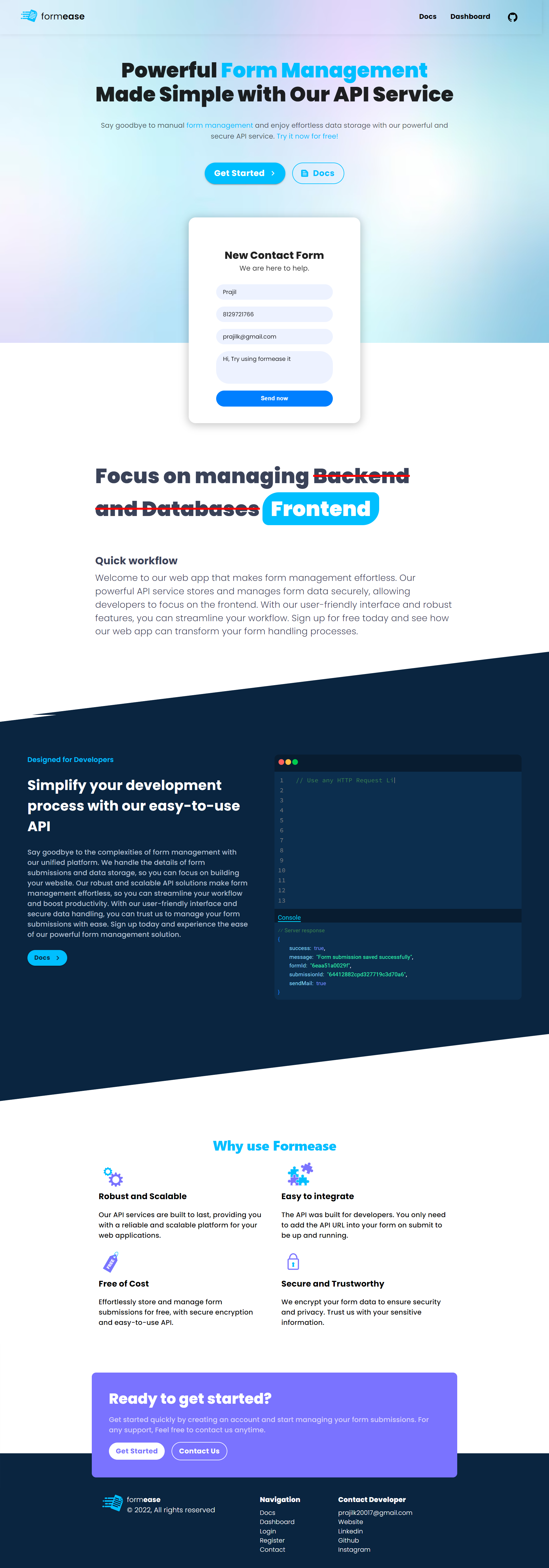 Şekillendirilmiş - Web geliştiricileri için HTML formlarını yönetmek için bir API hizmeti medya 1